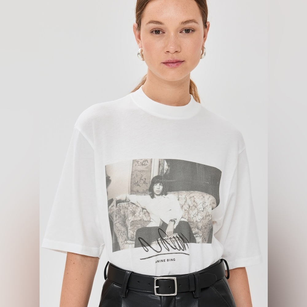 Anine Bing Mick Jagger White Tee